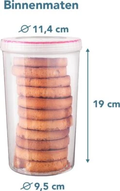 Lock&Lock Beschuitbus - Bewaardoos Voor Beschuit - Rijstwafel Bewaarbus - Voorraadbussen - Set Van 2 Stuks - 1,9 Liter - Transparant -Thuisopslag 754x1200