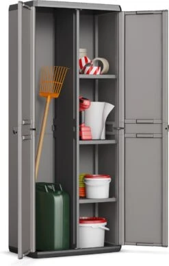 Keter Più Multipurpose Opbergkast - 3 Planken - 39x68x166cm - Donkergrijs/Zwart 13 Keter Più Multipurpose Opbergkast - 3 Planken - 39x68x166cm - Donkergrijs/Zwart -Thuisopslag 766x1200 1