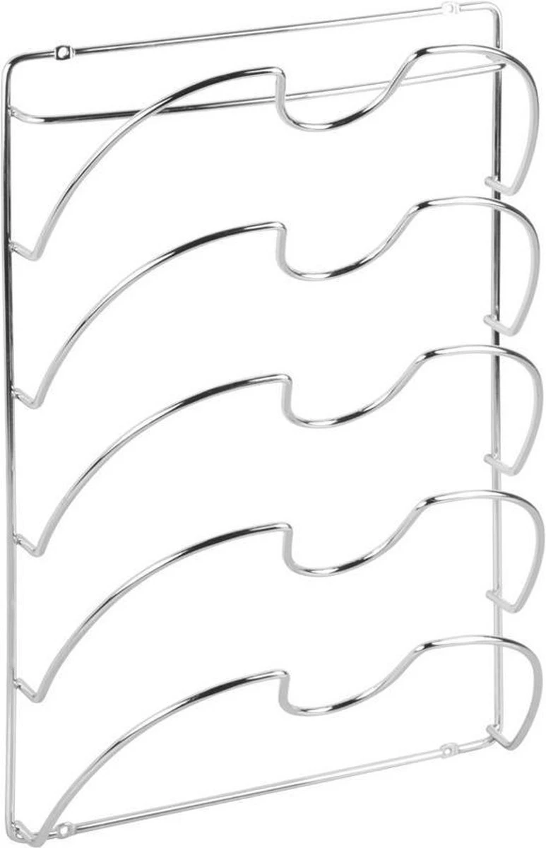 IDesign Pannendekselhouder Deurmontage - Zilver - Sorteervakken 4 IDesign Pannendekselhouder Deurmontage - Zilver - Sorteervakken - Afbeelding 2