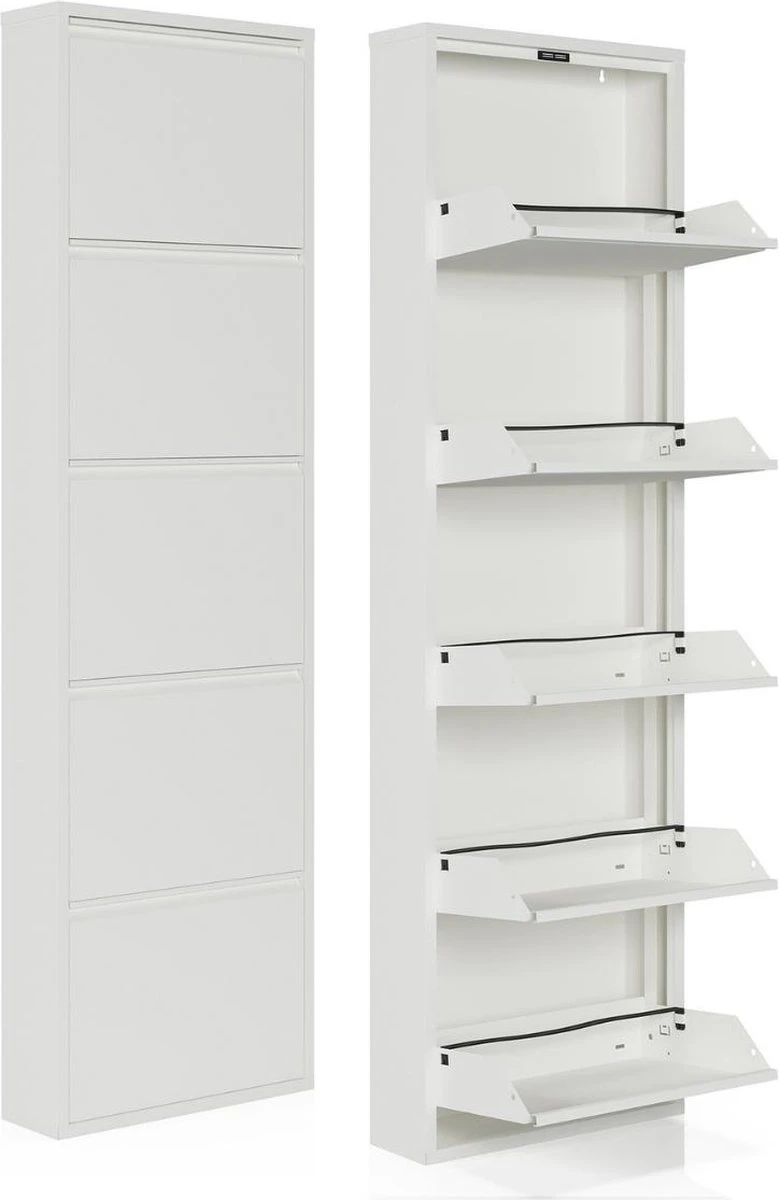 Schoenenkast Bodi 5-vaks Wit 3 Schoenenkast Bodi 5-vaks Wit