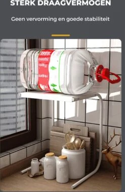 BROËL™ Organizer - Bureau Organizer - Aanrecht Organiser - Keukenrek - Kruidenrek - Keuken Organizers - Koffie Rek - Badkamer Organizer - Wit - Metaal -Thuisopslag 783x1200 2