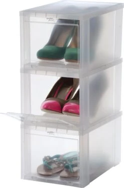 IRIS Schoenenbox Dames - Kunststof - Transparant - 3 Stuks