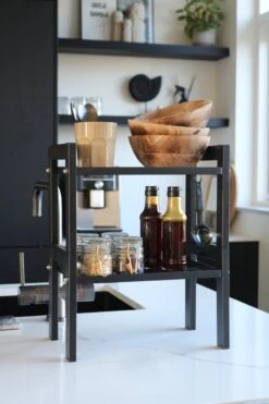 Clear Living - Keuken Organizer - Aanrecht Organizer - Bureau Organizer - Kruidenrek - Etagere - Gootsteen Organizer - Keukenkast Organizer - Metaal - Zwart -Thuisopslag 800x1200 21