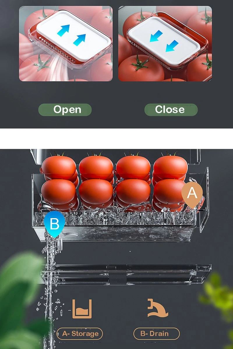 Without Lemon - Premium Koelkast Organizer - Met Deksel - Set Van 2 Groot En Klein - Voorraadbox - Opstapelbaar - Vershoudbox - Schuiflade - Extra Lades - Transparant 6 Without Lemon - Premium Koelkast Organizer - Met Deksel - Set Van 2 Groot En Klein - Voorraadbox - Opstapelbaar - Vershoudbox - Schuiflade - Extra Lades - Transparant - Afbeelding 4