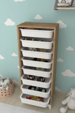 Kinderkast – Lichtbruin 8 Lades - Keukenkast - Speelgoedkast – Opbergkast Speelgoed – Opbergkast Kinderen – Ladekast – Ladenkastje – Ladenkastje Hout - Opbergkast Met Manden – Kinderkledingkast -Thuisopslag 800x1200 53