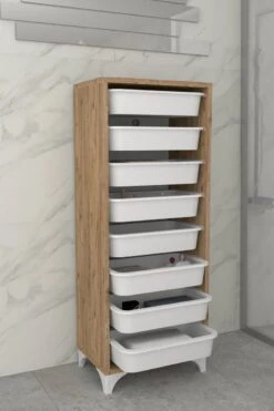 Kinderkast – Lichtbruin 8 Lades - Keukenkast - Speelgoedkast – Opbergkast Speelgoed – Opbergkast Kinderen – Ladekast – Ladenkastje – Ladenkastje Hout - Opbergkast Met Manden – Kinderkledingkast -Thuisopslag 800x1200 56