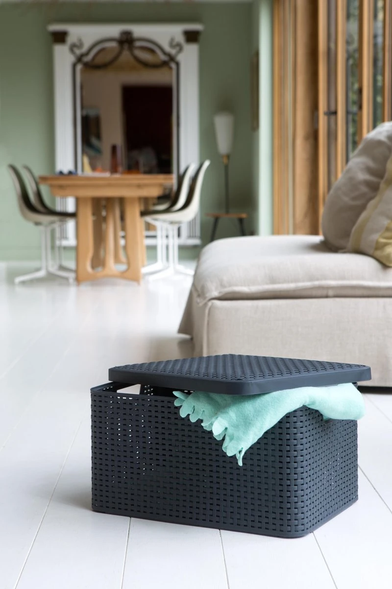 Curver Style Mand L - 30L - Antraciet Met Deksel 13 Curver Style Mand L - 30L - Antraciet Met Deksel - Afbeelding 11