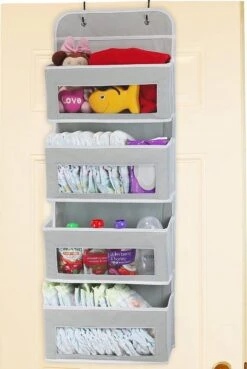 Over De Deur Hangende Wandorganizer - Ruimtebesparende Hangende Opbergzak Met 4 Vakken - Deurhaken - Opbergtassen - Hangende Opberger - Baby Organizer -