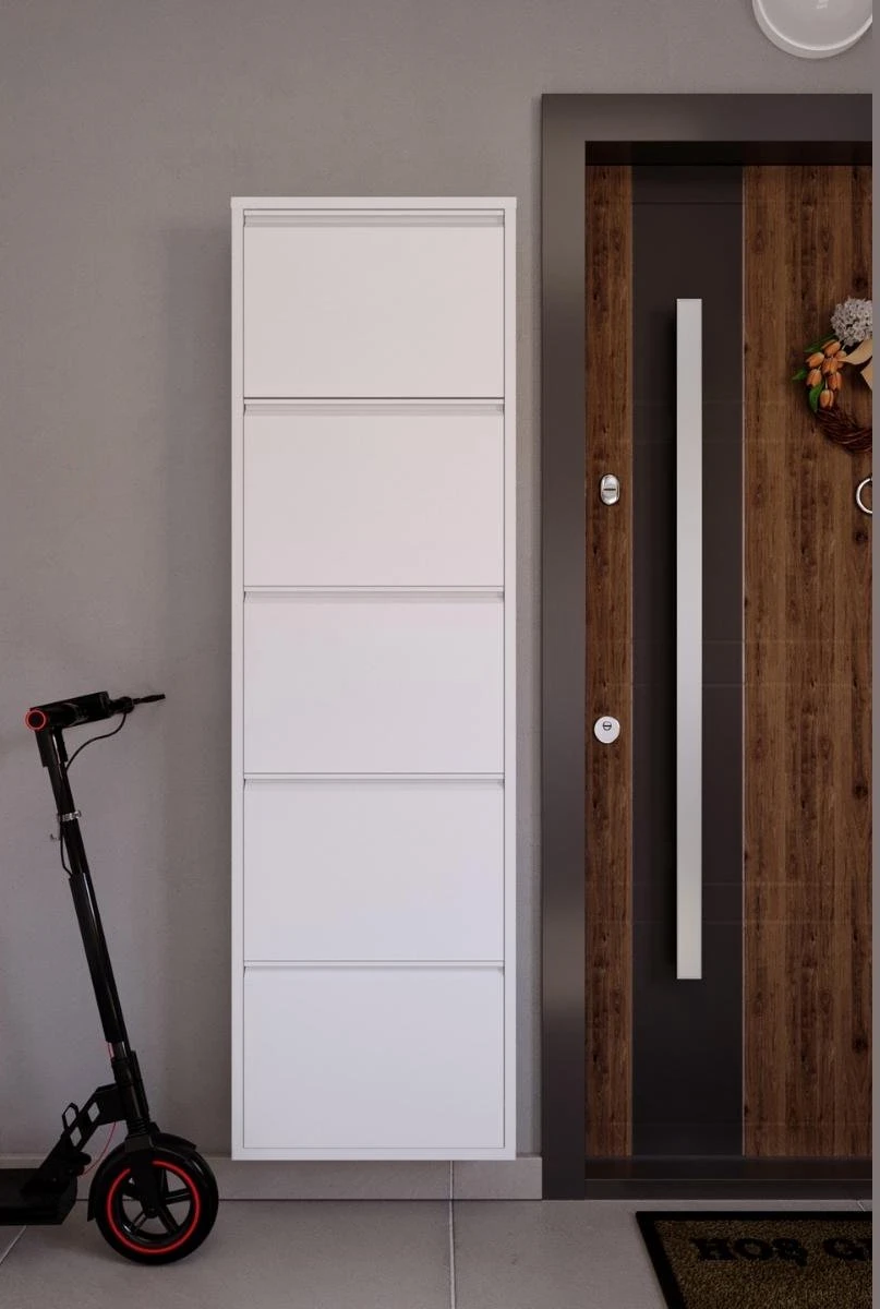 Schoenenkast Bodi 5-vaks Wit 5 Schoenenkast Bodi 5-vaks Wit - Afbeelding 3