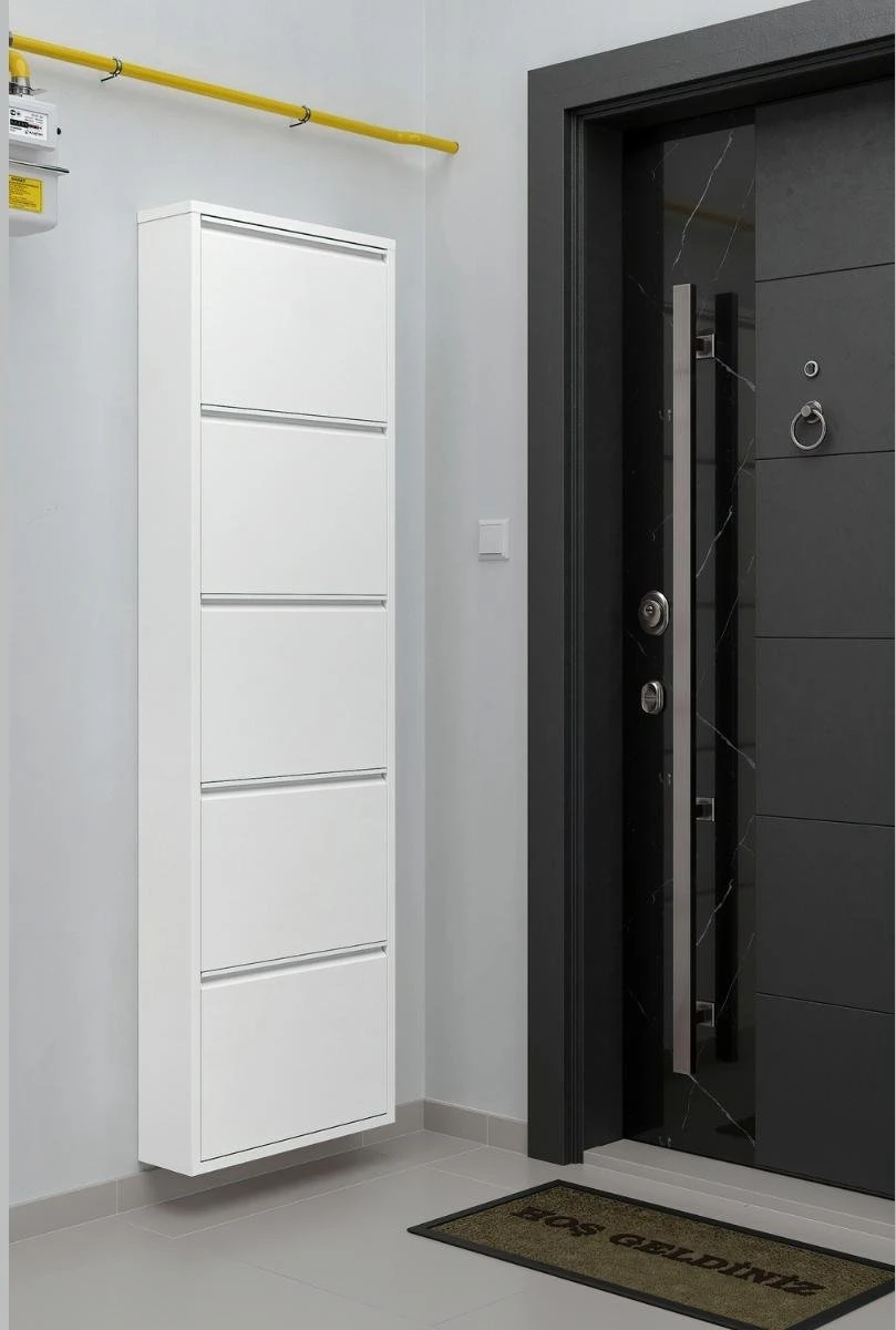 Schoenenkast Bodi 5-vaks Wit 4 Schoenenkast Bodi 5-vaks Wit - Afbeelding 2