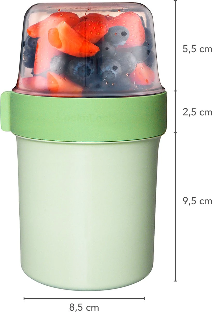 Lock&Lock Yoghurtbeker - Yoghurt Beker To Go - Muesli Beker To Go - Lunchpot - Lunchbeker - Medium - 560 Ml + 310 Ml - Groen 7 Lock&Lock Yoghurtbeker - Yoghurt Beker To Go - Muesli Beker To Go - Lunchpot - Lunchbeker - Medium - 560 Ml + 310 Ml - Groen - Afbeelding 5