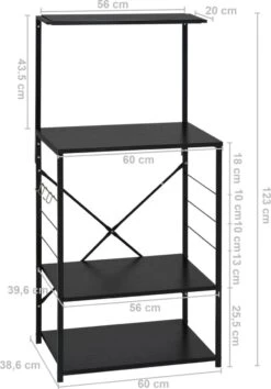 VidaXL Magnetronkast 60x39,6x123 Cm Spaanplaat Zwart -Thuisopslag 837x1200 1