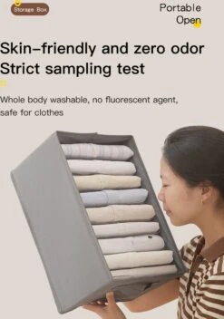 Merkloos EK Boutique Stevige Kleding/Broeken Organizer ''Opbergbox Voor Kledingkast'' ‘Ruimtebesparing’ ‘lade Organizer’ ‘kledingkast’ ‘kledinghangers’ ‘kledingbox’ ‘Opergdoos’ -Thuisopslag 843x1200 1