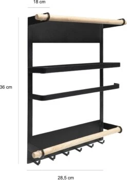QUVIO Keukenrekje Van Metaal Magnetisch - Kruidenrek - Keuken Opbergrek Voor Kruiden, Handdoeken En Opscheplepels - Zwart 20 QUVIO Keukenrekje Van Metaal Magnetisch - Kruidenrek - Keuken Opbergrek Voor Kruiden, Handdoeken En Opscheplepels - Zwart -Thuisopslag 844x1200 1