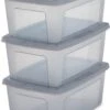 Iris Ohyama Modular Clearbox Opbergbox - 11L - Kunststof - Grijs - Set Van 3 -Thuisopslag 844x1200 2