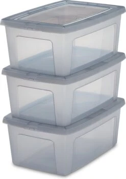 Iris Ohyama Modular Clearbox Opbergbox - 11L - Kunststof - Grijs - Set Van 3