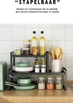Keuken Organizers - Aanrecht Organiser - 23,8*51,2* 21 - Pannenrekken - Gootsteenkast Organizer - Bureau Organizer - Opbergrek - Kruidenrek - Kast Organizer - Badkamer Organizer -Thuisopslag 847x1200 3
