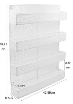 QUVIO Groot Kruidenrek - Staal - Wit - Ophangbaar - Voor 32 Kruidenpotjes - 4 Laags -Thuisopslag 848x1200