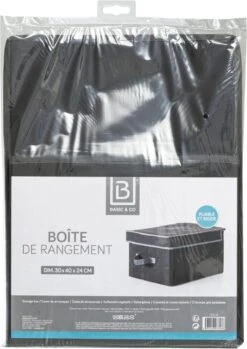 Five Opbergdoos Zwart-Opbergmand Met Deksel-40x30x24 Cm-Opberbox -Thuisopslag 849x1200