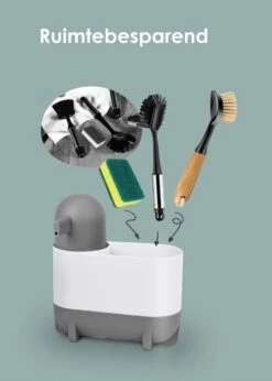 Noordling Gootsteen Organizer - Keuken Organizers - Aanrecht Organiser - Set 2-delig - Dark Grey -Thuisopslag 857x1200 1