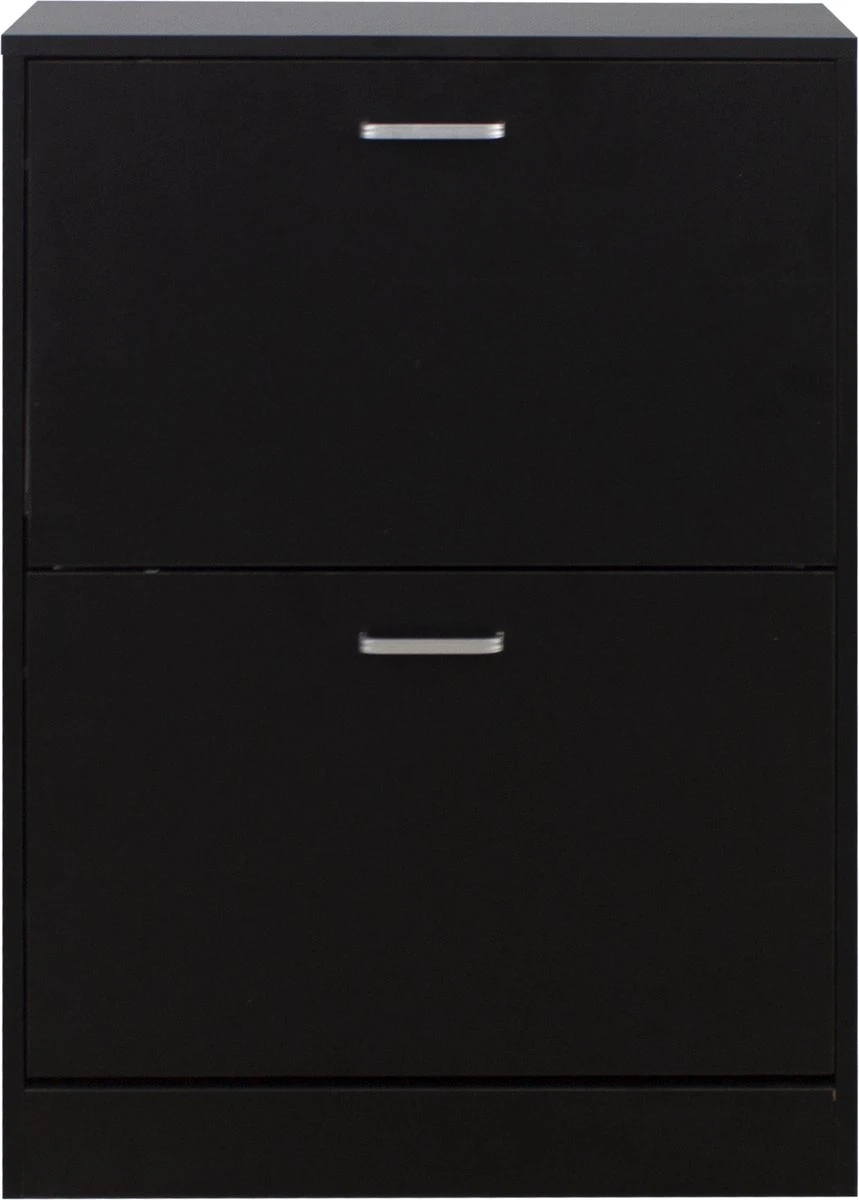 Schoenenkast - Schoenenrek - 2 Vakken - Zwart 6 Schoenenkast - Schoenenrek - 2 Vakken - Zwart - Afbeelding 4