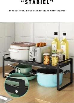 Keuken Organizers - Aanrecht Organiser - 18*33,2* 21 Cm -Pannenrekken - Gootsteenkast Organizer - Bureau Organizer - Opbergrek - Kruidenrek - Kast Organizer - Badkamer Organizer -Thuisopslag 862x1200 1