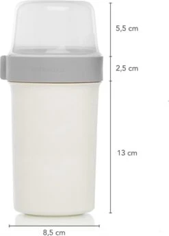Lock&Lock Yoghurt Beker To Go - Muesli Beker To Go - Lunchbeker - Salade To Go - Saladebox - Large - 760 Ml + 310 Ml - Wit -Thuisopslag 862x1200