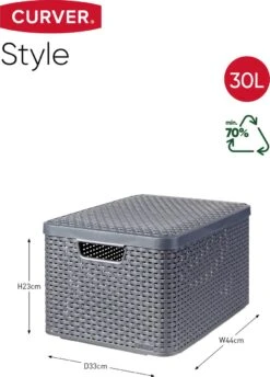 Curver Style Mand L - 30L - Antraciet Met Deksel 20 Curver Style Mand L - 30L - Antraciet Met Deksel -Thuisopslag 862x1200 5