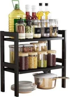 Sens Design Keuken Organizer - Keuken Accessoires - 2 Laags - Zwart