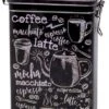 Merkloos Zwart Rechthoekig Koffieblik/bewaarblik 19 Cm - Koffie Voorraadblikken - Koffiepads/koffiecups Voorraadbussen -Thuisopslag 872x1200