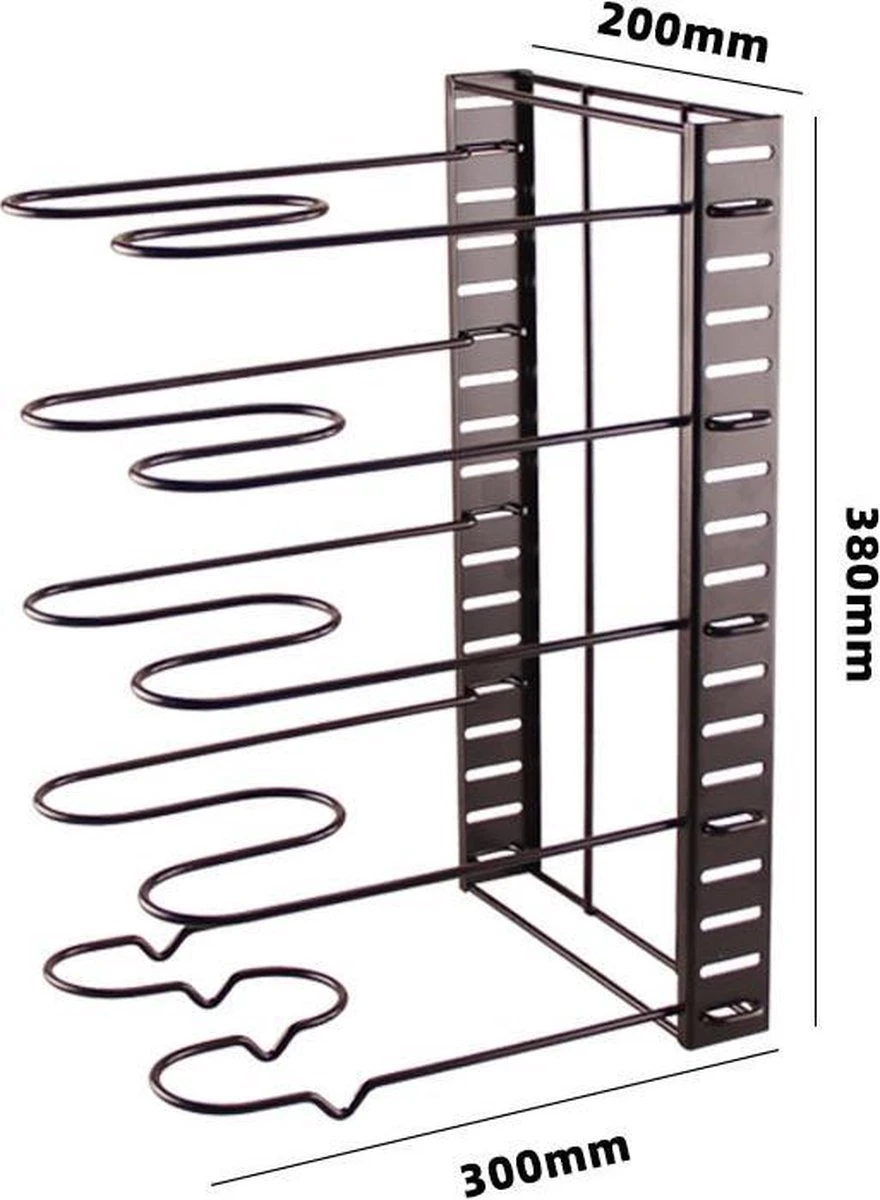 Merkloos TDR - Pannenrek Verstelbaar - Opbergrek Voor 5 Pannen - Keukenrek Staand - Dekselhouder - 5 Laags 5 Merkloos TDR - Pannenrek Verstelbaar - Opbergrek Voor 5 Pannen - Keukenrek Staand - Dekselhouder - 5 Laags - Afbeelding 3