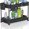 Organess- Gootsteenkast Organizer - Keukenkast Organizer - Keuken Organizer - Uitschuifbaar - Lade Organizer - Aanrecht Organizer - Aanrecht Organiser - Kast Organizer - Badkamer Organizer - Zwart -Thuisopslag 883x1200 1