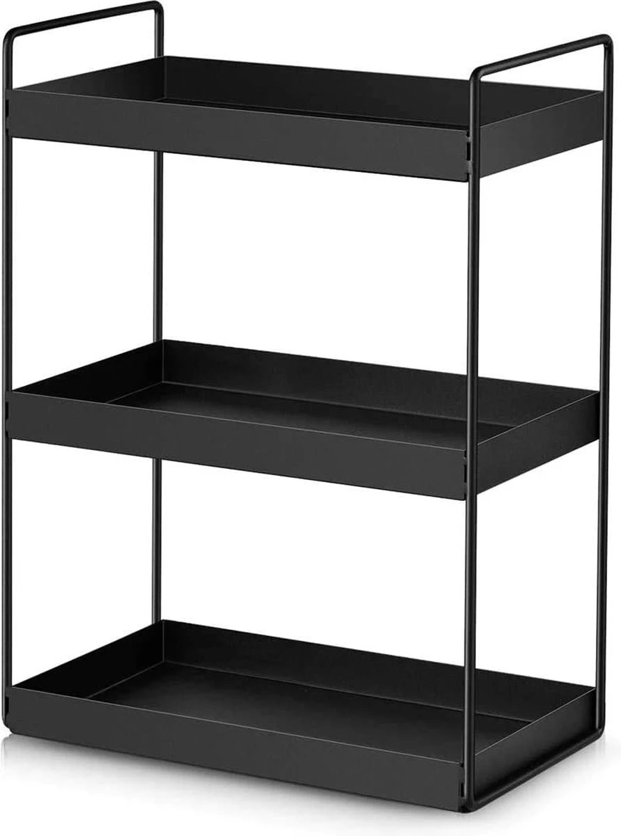 Merkloos 3 Tier Staande Planken Keuken Onder Kast Plank Douche Plank Badkamer Werkblad Organizer Ijdelheid Lade Cosmetica & Make-up Opslag Kruidenrek Zwart 3 Merkloos 3 Tier Staande Planken Keuken Onder Kast Plank Douche Plank Badkamer Werkblad Organizer Ijdelheid Lade Cosmetica & Make-up Opslag Kruidenrek Zwart