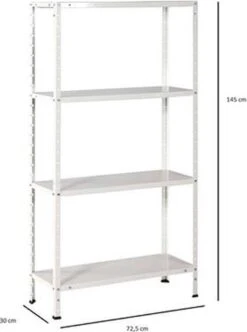 Avasco Opbergrek/ Stellingkast Solid 50 Wit - 200 Kg Draagkracht - 150x75x30 Cm -Thuisopslag 893x1200 1