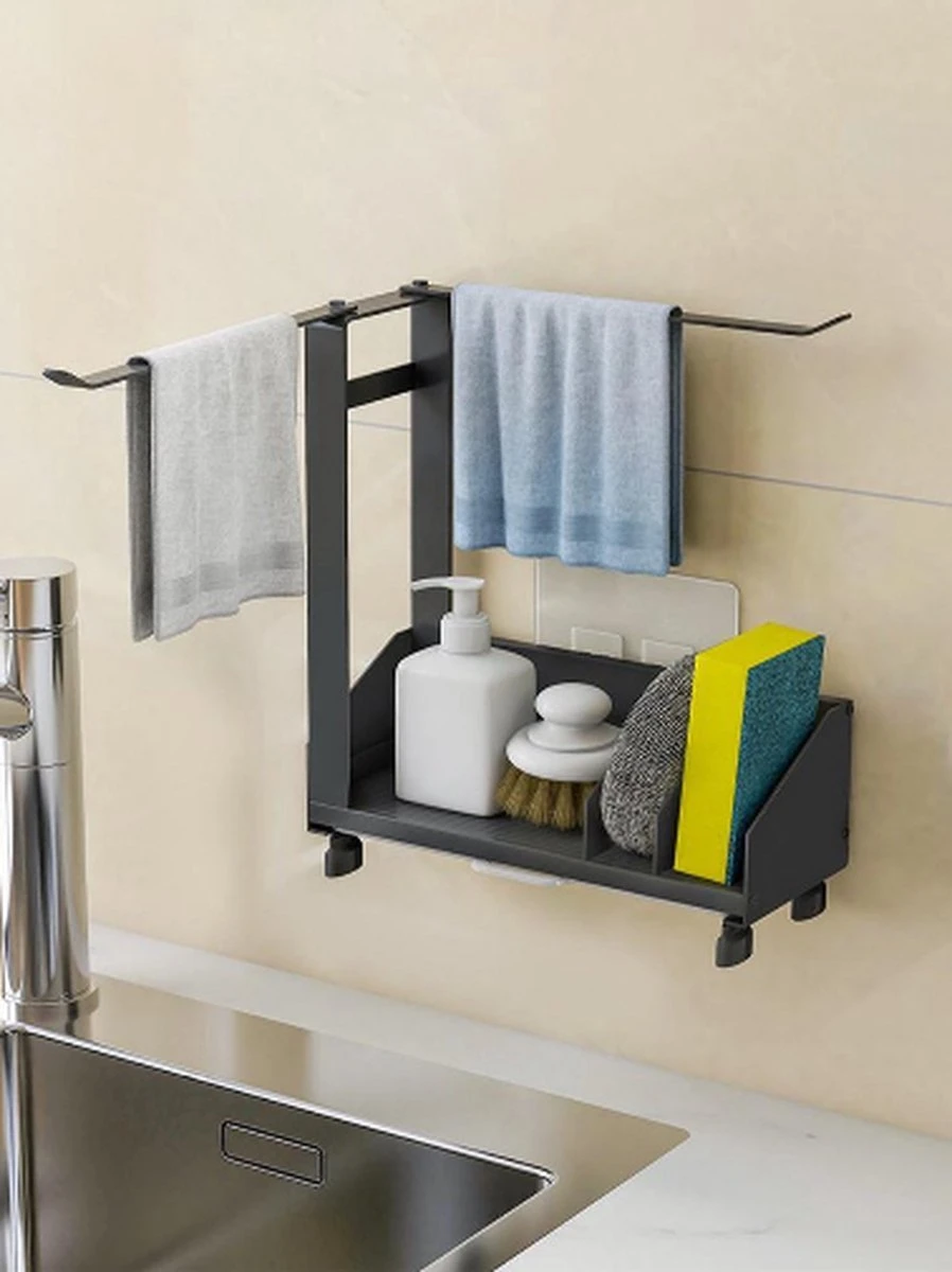 Keuken Organizer - Gootsteen Organizer - Vaatdoekhouder - Droogrek - Vaatrek - Sponshouder - Aanrecht Organizer - Keukenrek 6 Keuken Organizer - Gootsteen Organizer - Vaatdoekhouder - Droogrek - Vaatrek - Sponshouder - Aanrecht Organizer - Keukenrek - Afbeelding 4