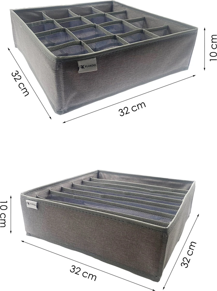 Organizer Ondergoed & BH - 3 Stuks - Grijs - Verdeler Voor Lingerie En Sokken Voor In Kast Of Lade - Kastverdeler - Ladeorganizer 7 Organizer Ondergoed & BH - 3 Stuks - Grijs - Verdeler Voor Lingerie En Sokken Voor In Kast Of Lade - Kastverdeler - Ladeorganizer - Afbeelding 5