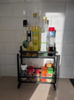 Merkloos Inklapbaar Kruidenrek - 2-laags Keukenrek - Aanrecht Organizer - Kruiden Etàgere - Staand Keukenrek -Thuisopslag 899x1200 10