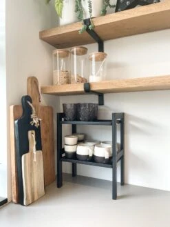 Clear Living - Keuken Organizer - Aanrecht Organizer - Bureau Organizer - Kruidenrek - Etagere - Gootsteen Organizer - Keukenkast Organizer - Metaal - Zwart -Thuisopslag 900x1200 13