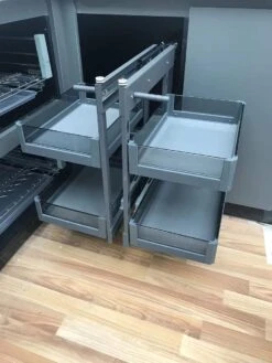 Milano Luxurious® Magic Corner - Hoek Keukenkast Organizer- Uitschuiflades - 4 Plateaus, 2 Levels - 48 X 87 X 58 Cm - Deurbreedte 40 Cm – Antraciet -Thuisopslag 900x1200 17