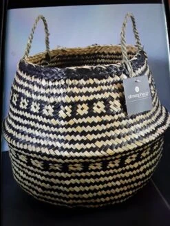 Rieten Mand - Zeegras Naturel Zwart 35 X 30 -Thuisopslag 900x1200 23