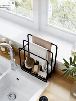 BROËL™ Vaatdoekhouder - Aanrecht Organiser - Keuken Organizers - Afdruiprek - Gootsteen Organizer - Aanrechtorganizer - Anti-roest - Hoge Kwaliteit - Zwart -Thuisopslag 900x1200 33