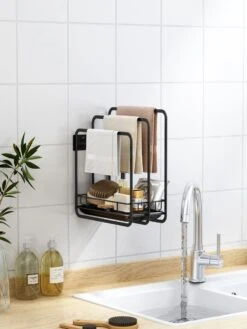 BROËL™ Vaatdoekhouder - Aanrecht Organiser - Keuken Organizers - Afdruiprek - Gootsteen Organizer - Aanrechtorganizer - Anti-roest - Hoge Kwaliteit - Zwart -Thuisopslag 900x1200 36