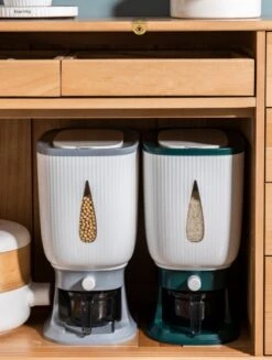 Deluqse Rijst Dispenser - Rijst Container - Grijs - Voedsel Dispenser - Rijst Opbergdoos - Rijst Bewaren - Rijst Opberg Container -Thuisopslag 906x1200