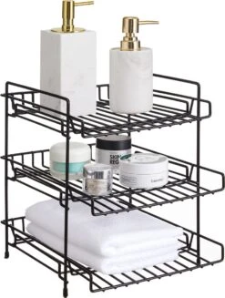 ACAZA Keukenrek - Kruiden Rek - Aanrecht Organizer Met 3 Niveaus - Onder De Gootsteen Organizer - 30x26x30cm - Zwart 13 ACAZA Keukenrek - Kruiden Rek - Aanrecht Organizer Met 3 Niveaus - Onder De Gootsteen Organizer - 30x26x30cm - Zwart -Thuisopslag 906x1200 3