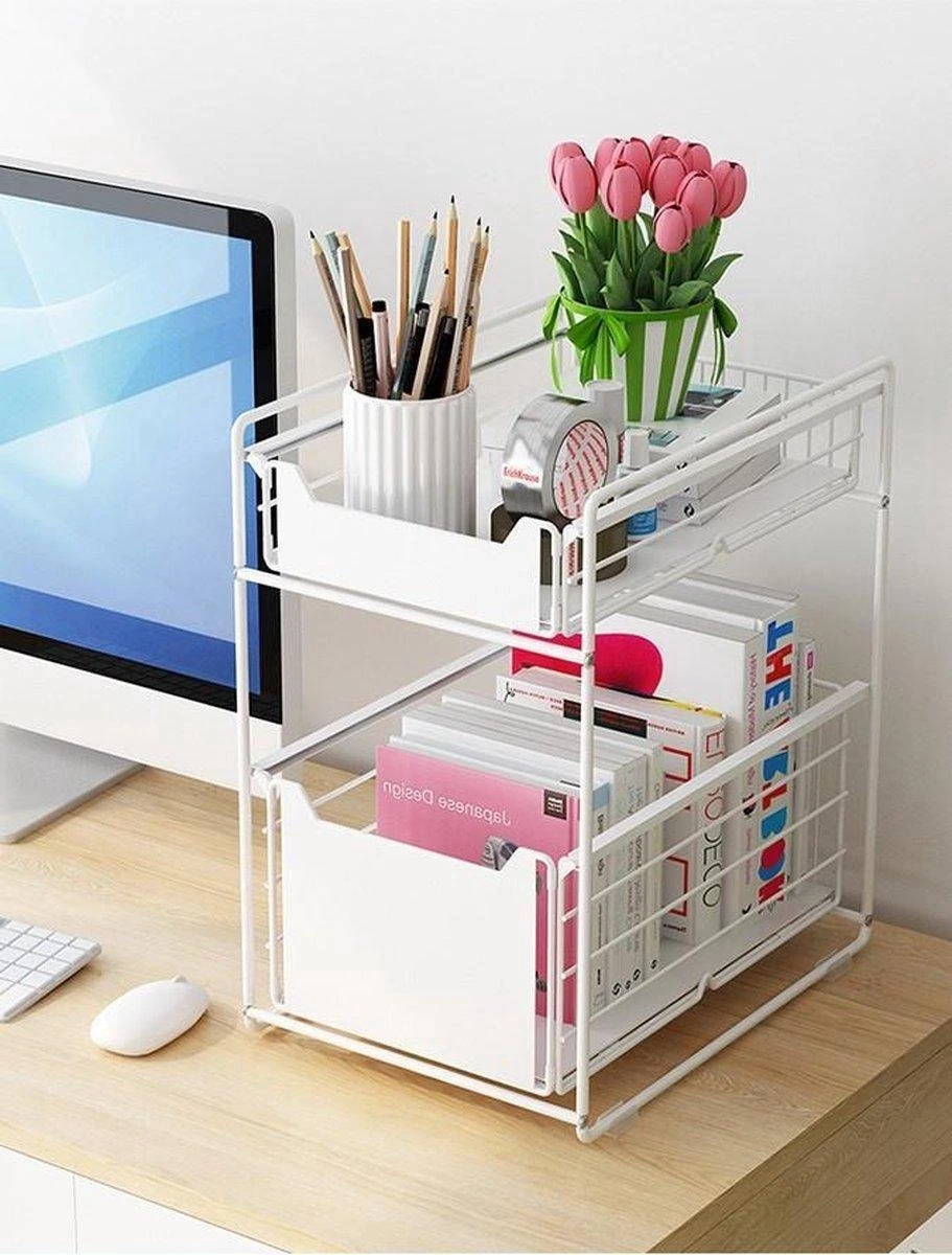 Doogo® Organizer - Gootsteenkast Organizer - Bureau Organizer - Kast Organizer - Ladekastje- Opbergrek - Badkamer Organizer - Wit 3 Doogo® Organizer - Gootsteenkast Organizer - Bureau Organizer - Kast Organizer - Ladekastje- Opbergrek - Badkamer Organizer - Wit