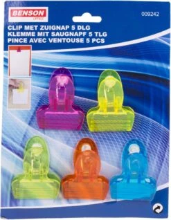 Benson Clip Met Zuignap Kleur - 5 Stuks -Thuisopslag 933x1200 1