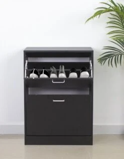 Schoenenkast - Schoenenrek - 2 Vakken - Zwart 10 Schoenenkast - Schoenenrek - 2 Vakken - Zwart -Thuisopslag 937x1200 3