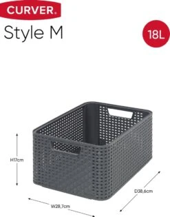 Curver Style Mand M - 18L - Antraciet -Thuisopslag 942x1200 1