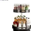 AlShiha® Organizer- Draaiplateau - 2 Laags(Zwart) - Keuken Organizers - Aanrecht Organiser - Draaischijf - Badkamer Organizer - Make Up Organizer - Kruidenrek - Kast Organizer - Keukenkast Organizer -Thuisopslag 945x1200 1
