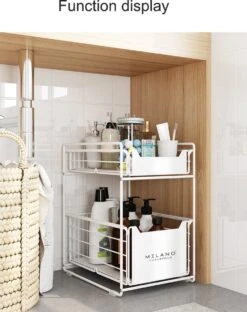 Milano Luxurious Organizer Lade Wit - Keuken Ladekast – Gootsteenkast Organizer – Opbergrek Voor Het Aanrecht – Tweelaags Ladesysteem – Opslag Voor Keukenkast Of Badkamerkast – Maat XL -Thuisopslag 949x1200